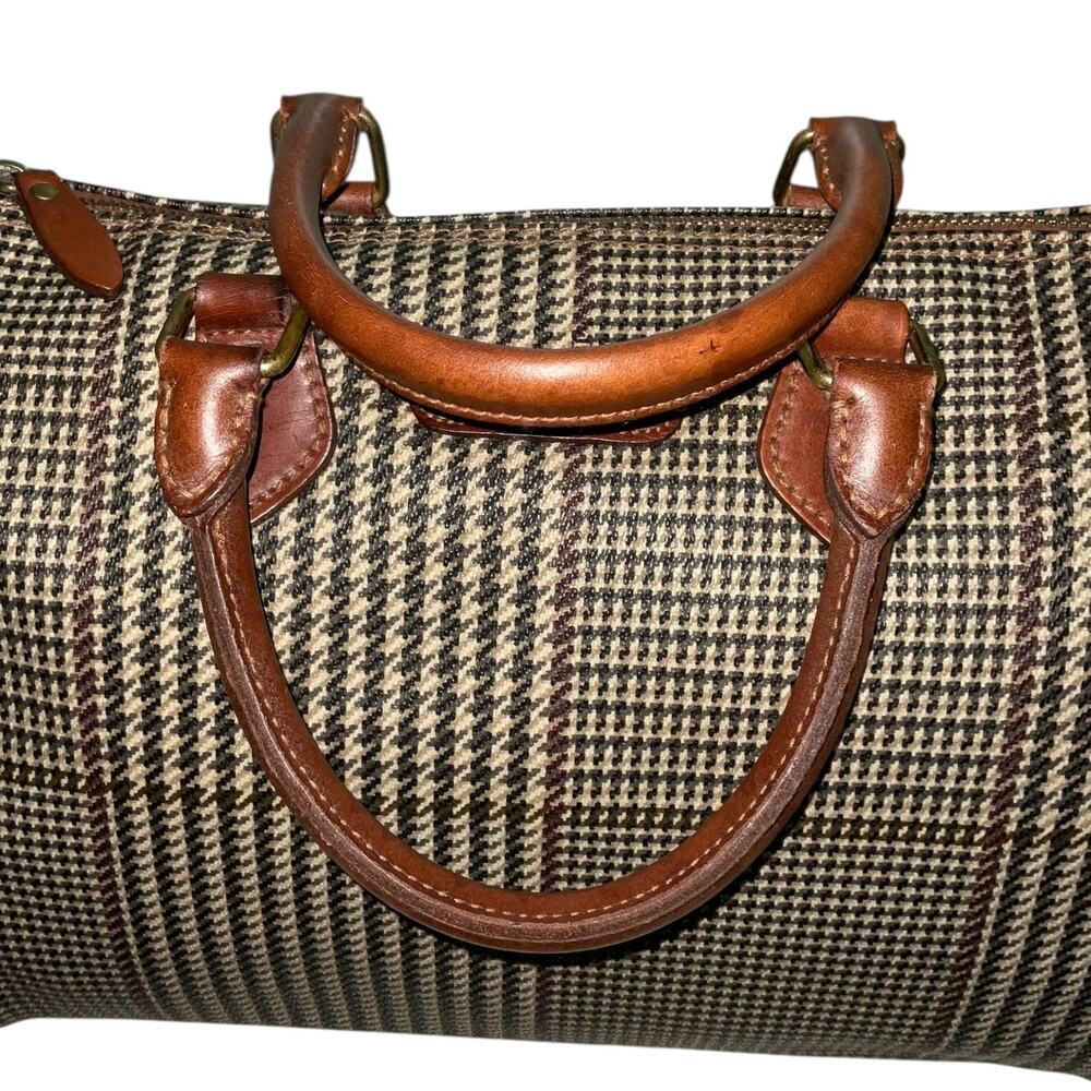 Polo Ralph Lauren Vintage Boston Duffel Top Handle Houndstooth Travel Bag - Picture 9 of 16